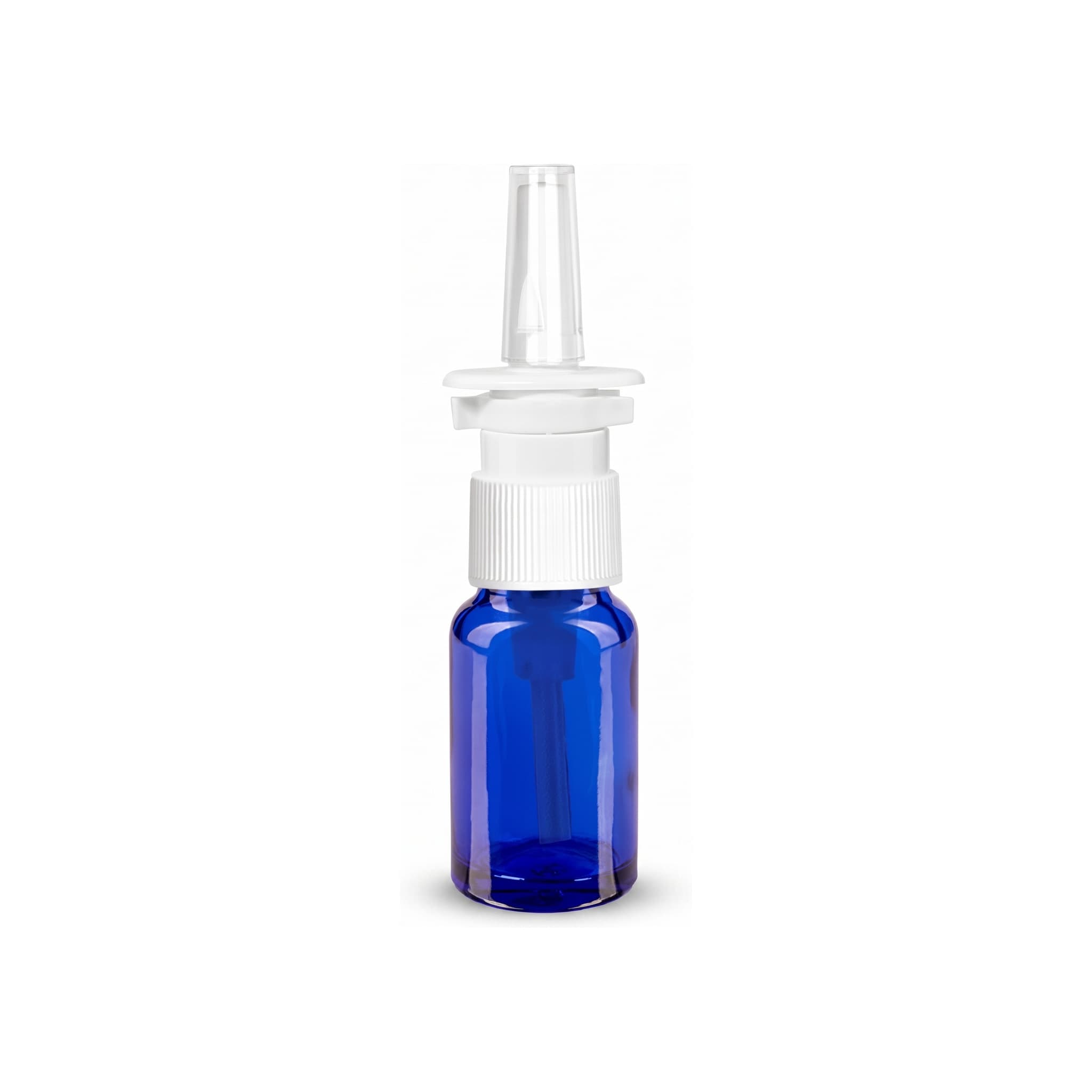 Nasenspray-Flasche 5 ml · Blauglas · 0,13 ml pro Hub